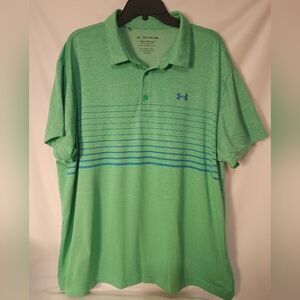 Under Armour The Playoff Polo Men’s 2XL Green Golf Stretch Heatgear